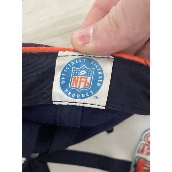 Vtg Miami Dolphins NFL American Needle Navy Blue Wool Blend Strapback Hat Cap - Picture 7 of 8